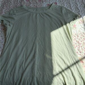 Women's Light Green Ribbed Top